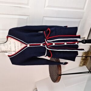 Vigoss Americano Pearl Button Red White Blue Sweater Cardigan NWT Med